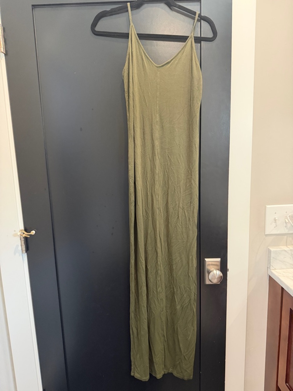 Abound Olive Slip Maxi Dress with Spaghetti Straps
